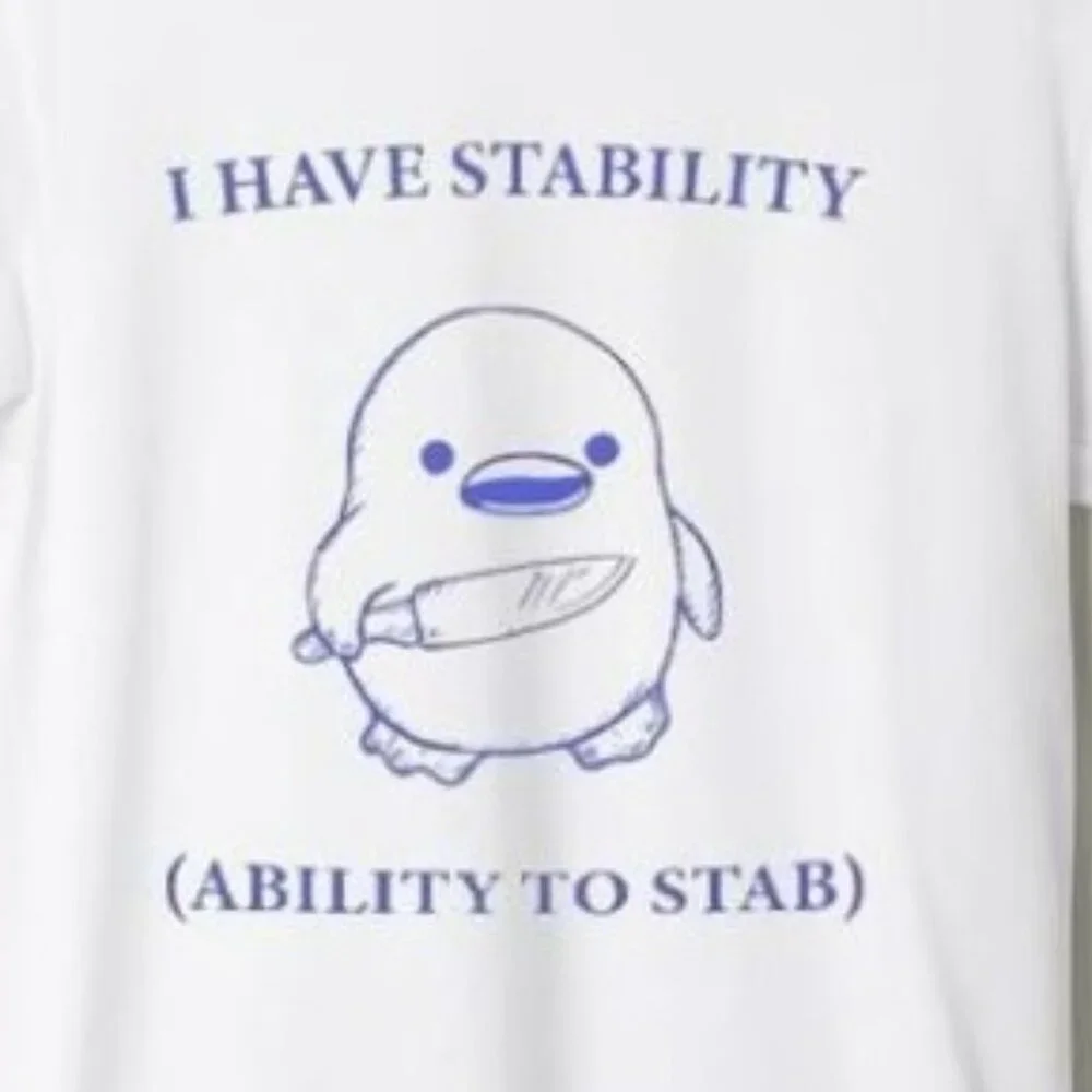 I Have Stability Ability To Stab Funny Graphic T-Shirt Sarcastic Humor Casual 05 - Picture 2 of 5